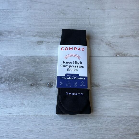 Comrad Compression Nylon Knee High Socks black size Large New With Tags - Picture 6 of 8